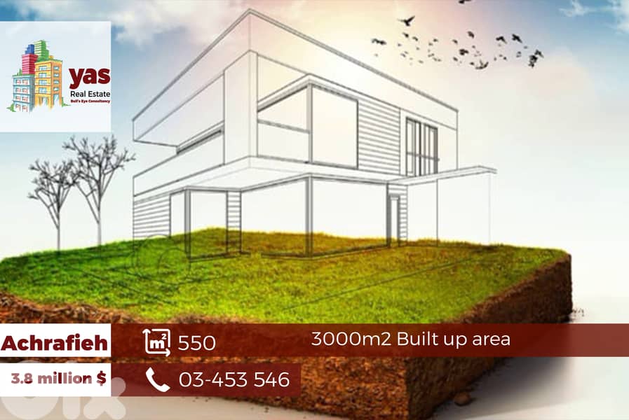 Achrafieh 550m2 | 3000m2 Built up Area | Land | Zone 4 | TYT 0
