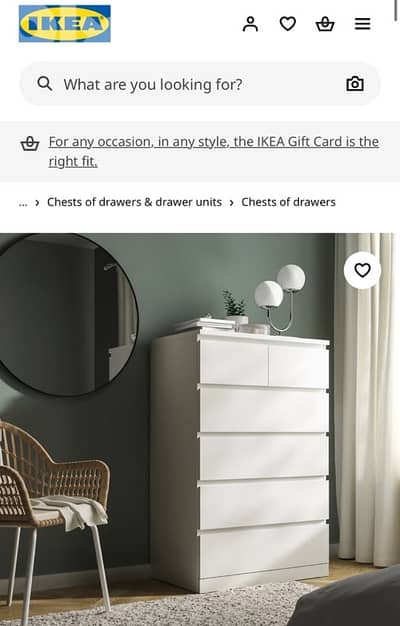 MALM 6-drawer dresser, white, 80x123 cm IKEA