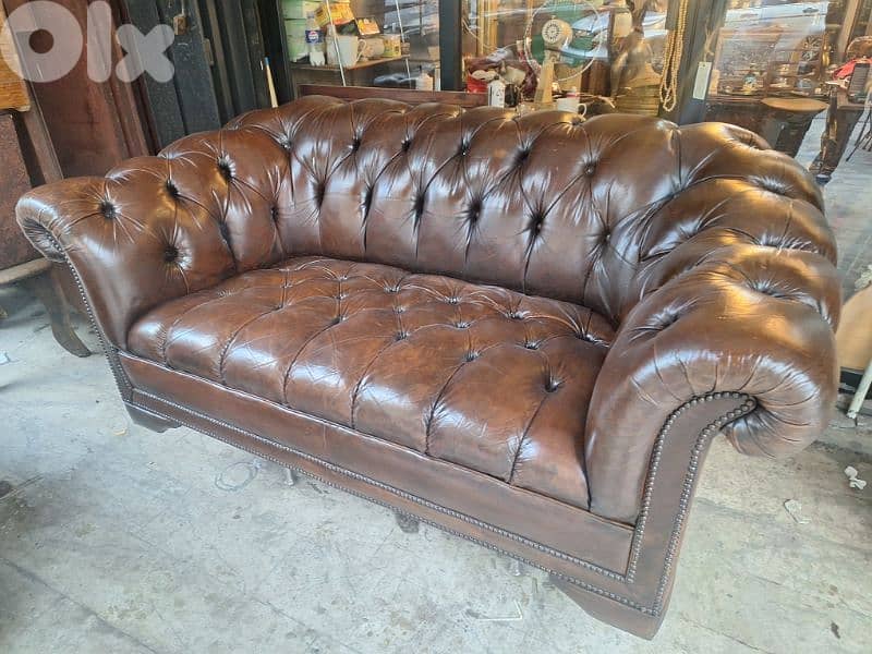 chesterfield sofa two seats vintage original England 2