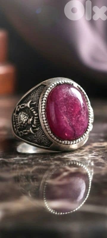 خاتم فضة ياقوت روبي | Silver Ring Yakout Ruby 0