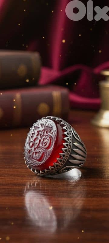 Silver Ring Agate | خاتم فضة عقيق منقوش