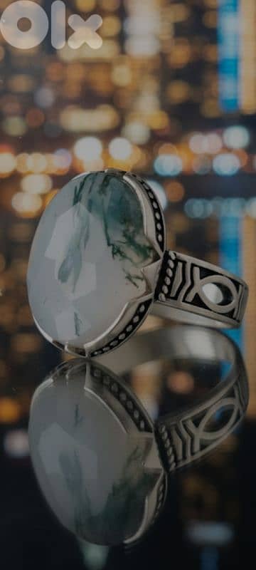 Silver Ring Agate Tree | خاتم فضة عقيق مشجر