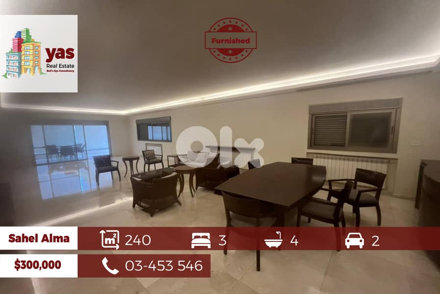 Sahel Alma 240m2 | Fully Furnished | Mint Condition | SD | 0