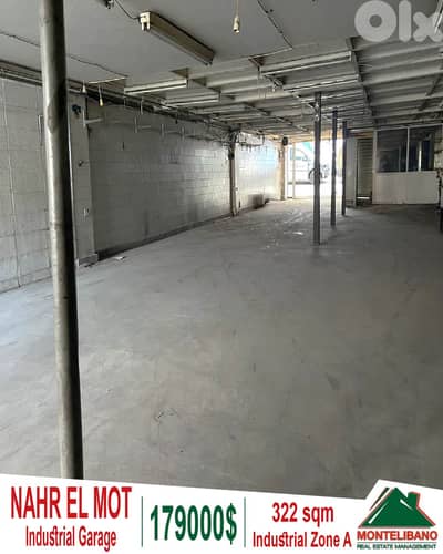 161sqm Industrial Garage For Sale in Nahr El Mot with 161sqm Mezzanine