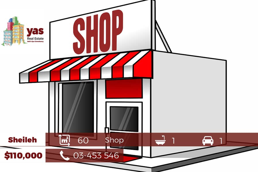 Sheileh 60m2 | shop | Well Maintained | Prime Location | TO | 0