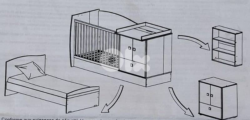 Convertible baby bed 1