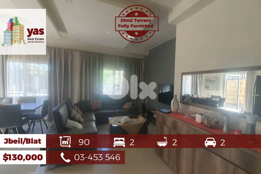 Jbeil / Blat 90m2 | 25m2 Terrace | Furnished | Mint Condition | ABA/EL 0