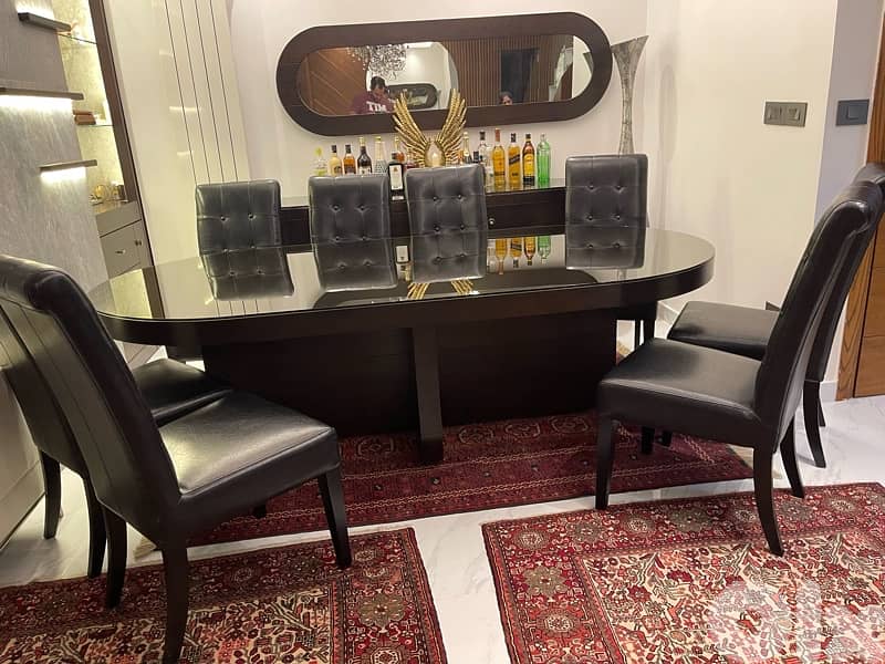 Dining Table + 8 Chairs+ Dressoire + Mirror 0