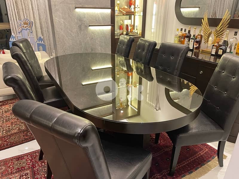Dining Table + 8 Chairs+ Dressoire + Mirror 2