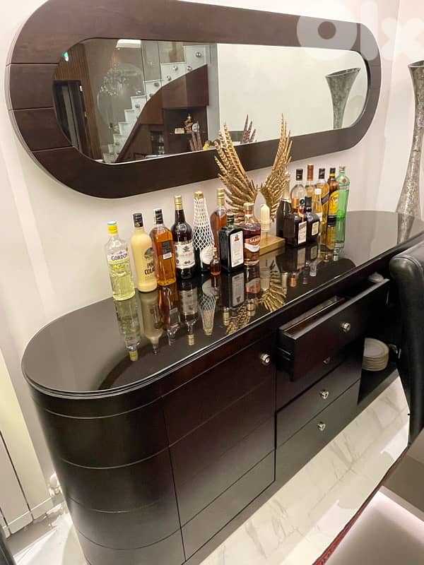 Dining Table + 8 Chairs+ Dressoire + Mirror 4