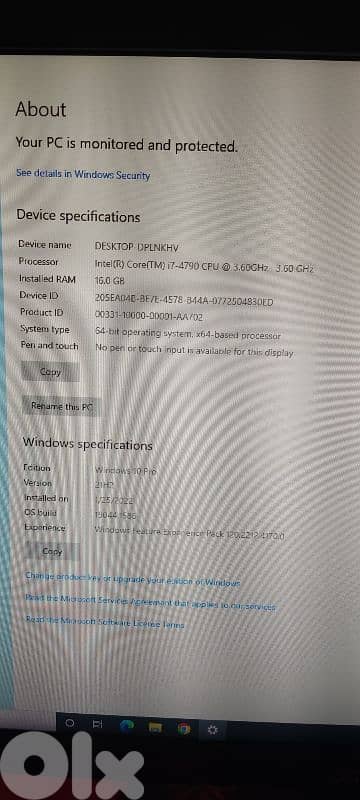 Desktop PC I7-4790 with monitor 5