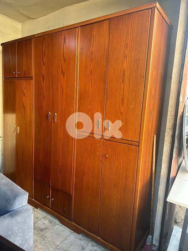 خزانة شغل توصاية عشر درف خشب زان ولاتي ملبسة قشرة سنديان 0