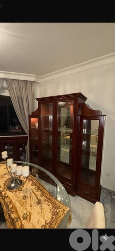Glass Wooden Display Cabinet – Excellent Condition 1