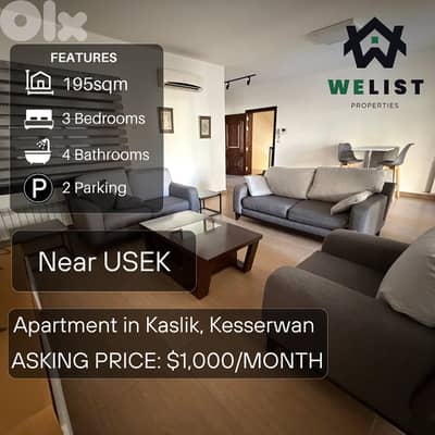 Apartment for rent in Kaslik شقة للايجار في كسليك
