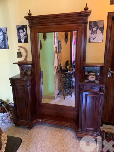 Antique French/European Hall Stand with Mirror