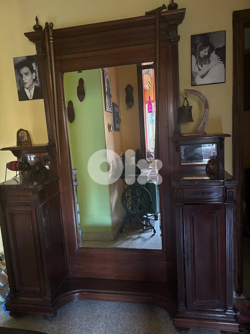 Antique French/European Hall Stand with Mirror 1