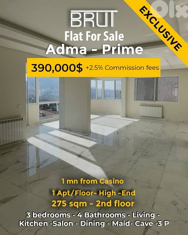 275 sqm Luxurious apartment for sale in Adma super prime location 0