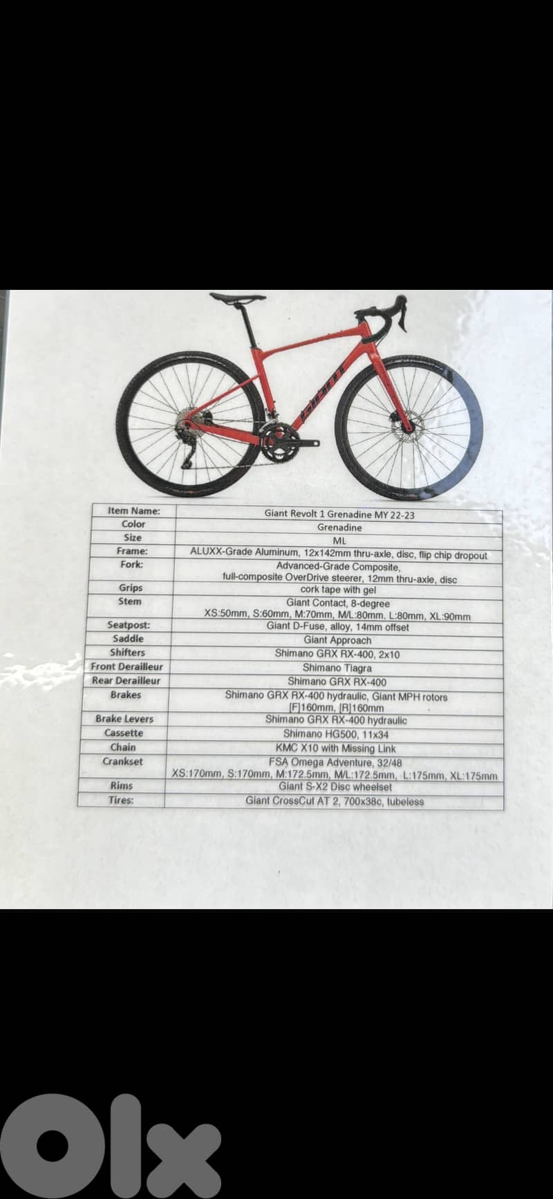 Giant Revolt gravel/road bike 1