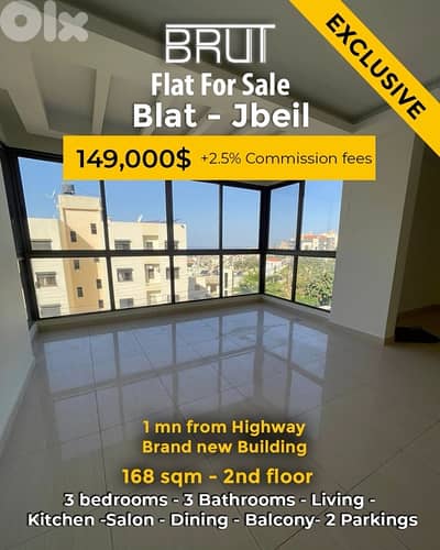 Brand new 168 sqm Apartment for sale in Blat - 1 mn from highway