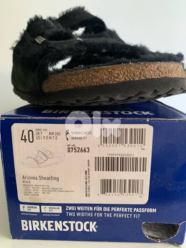 Birkenstock Arizona Shearling Black - size 40 2