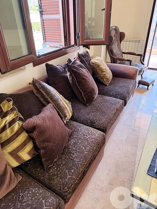 huge brown confortable sofa 5