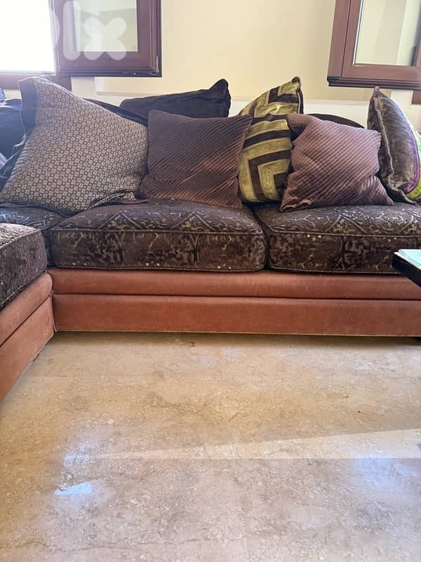 huge brown confortable sofa 6