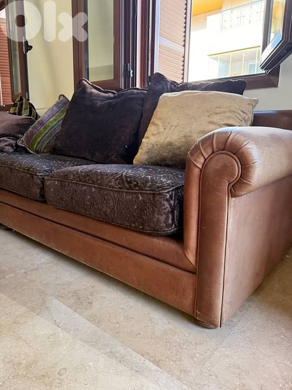 huge brown confortable sofa 7
