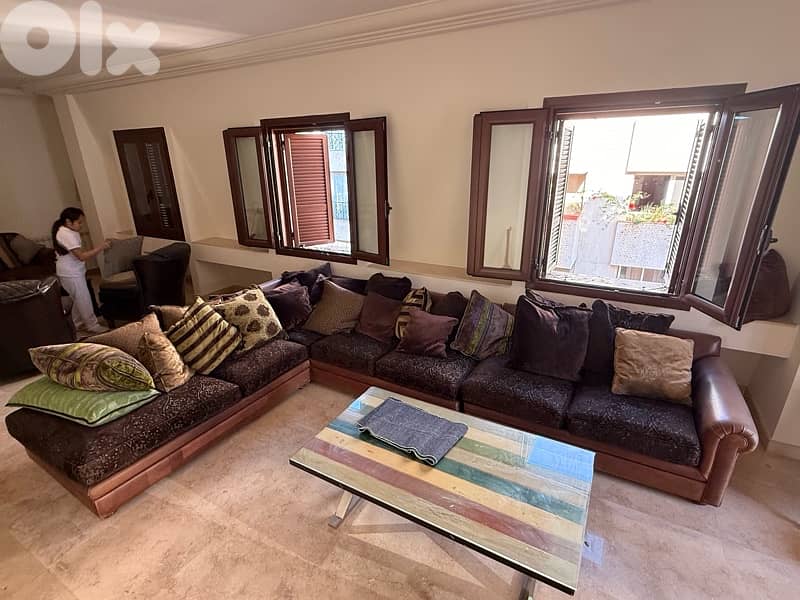 huge brown confortable sofa 10