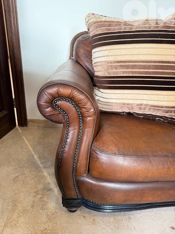 set of two sofas in brown 2