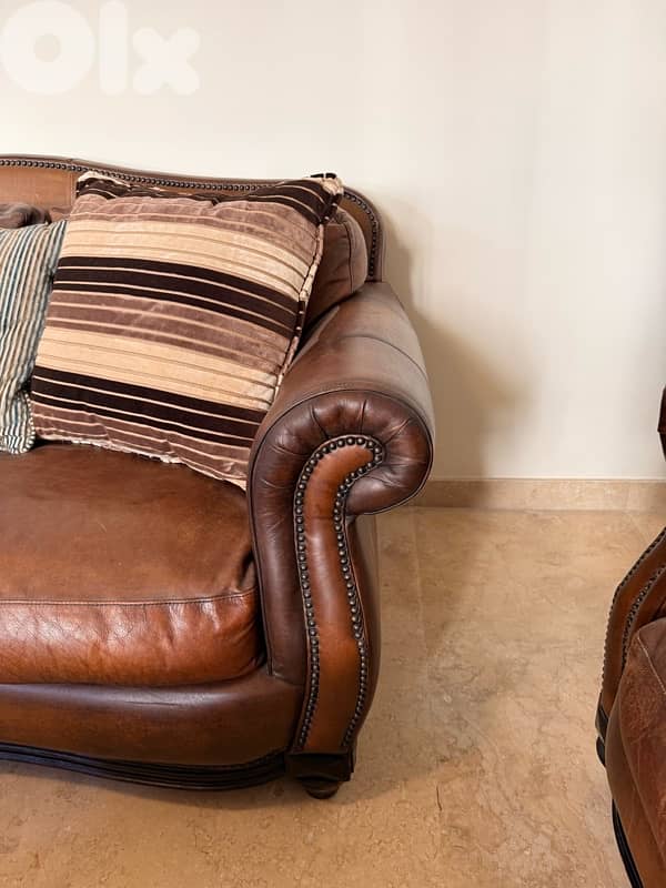 set of two sofas in brown 4