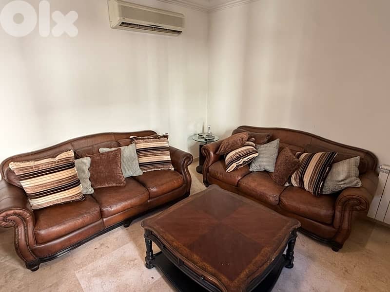 set of two sofas in brown 7