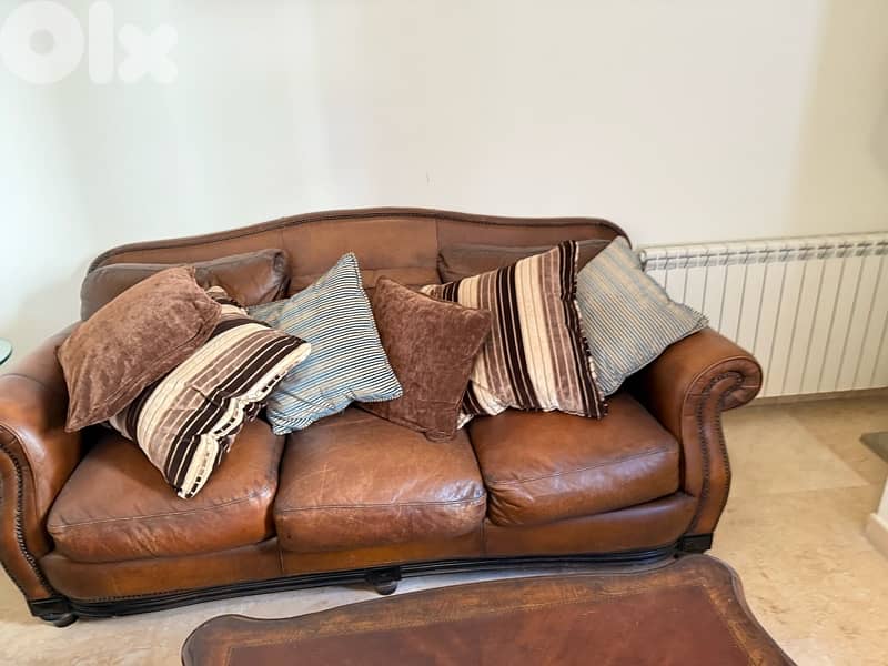 set of two sofas in brown 8