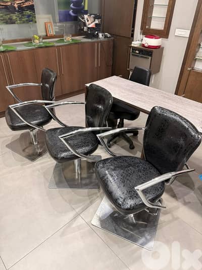 3 salon chairs for sale