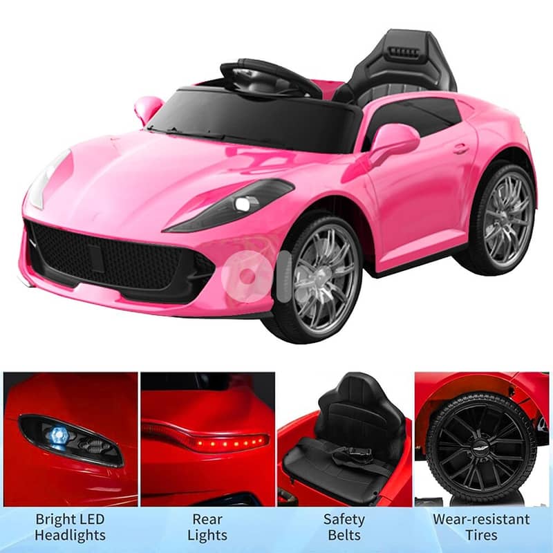 Electric LED Car Leather Seat with Battery 6V 7AH - سيارة كهربائية مضي 3