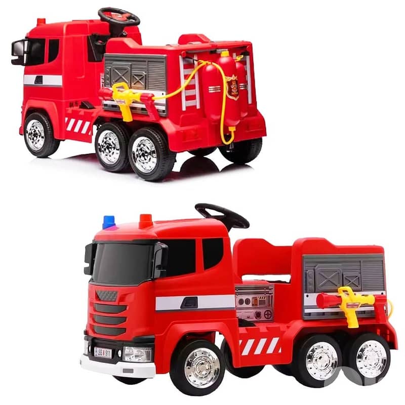 Fire Truck For Kids With Battery Powered Wheel 12V, 7AH - شاحنة إطفاء 1