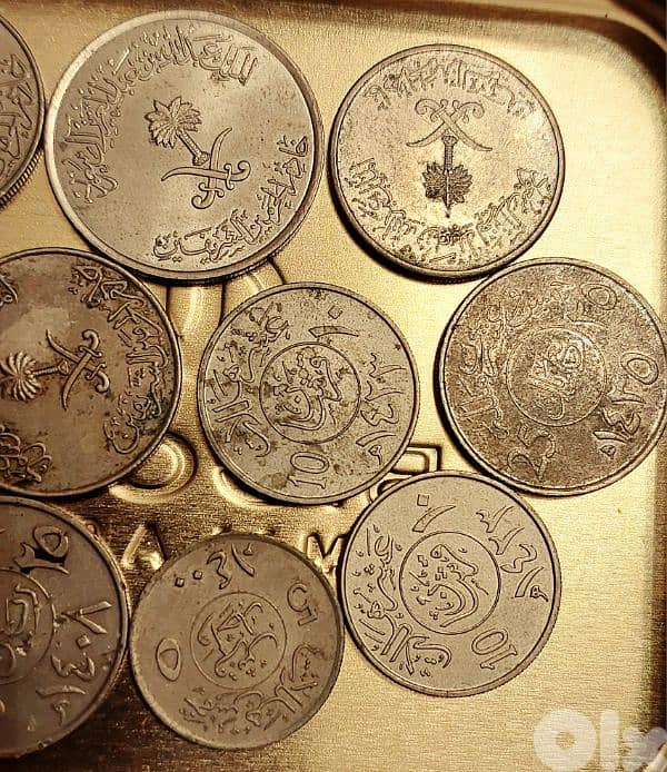 Saudi Arabia 11 old coins scrap. Lot# C-366 خردة 0