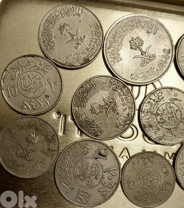 Saudi Arabia 11 old coins scrap. Lot# C-366 خردة 1