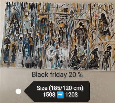 رسم زيتي على القماش يدويه