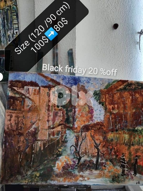 رسم زيتي على القماش يدويه 0