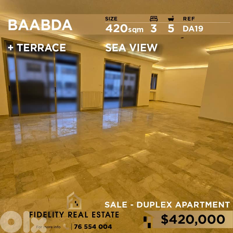 Apartment duplex for sale in Baabda DA19 شقة دوبلكس  للبيع في بعبدا 0