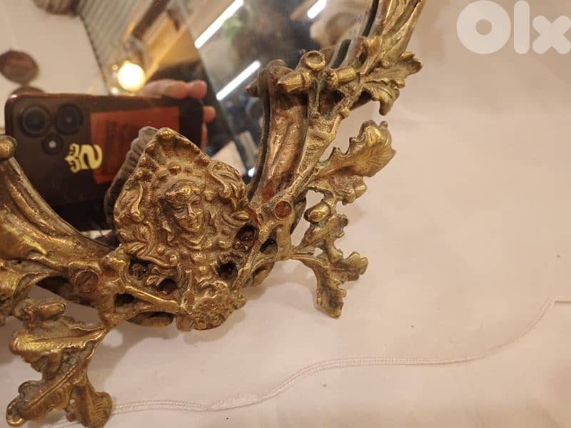 مراية قديمة نحاس حفر بالكامل 1