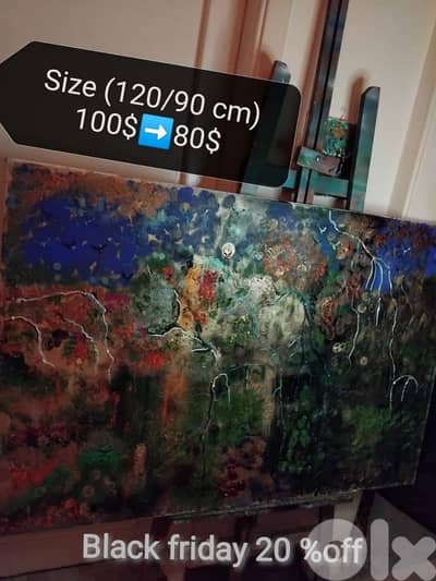 رسم زيتي على القماش يدويه