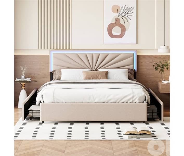 SIMPLE LIFE Bed with LED headboard 0