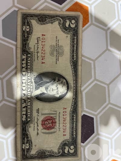 rare 2 usd with red stamp