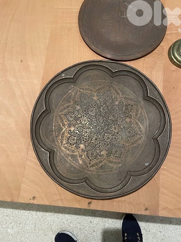 antique copper trays 1