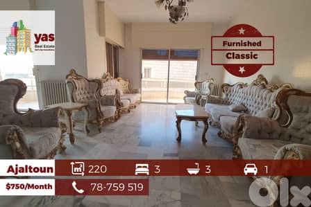 Ajaltoun 220m2 | Furnished | Rent | Dead End Street | Calm Area | KH