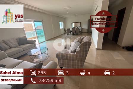 Sahel Alma 265m2 | Furnished | Rent | Mountain View | Quiet | EH/IV
