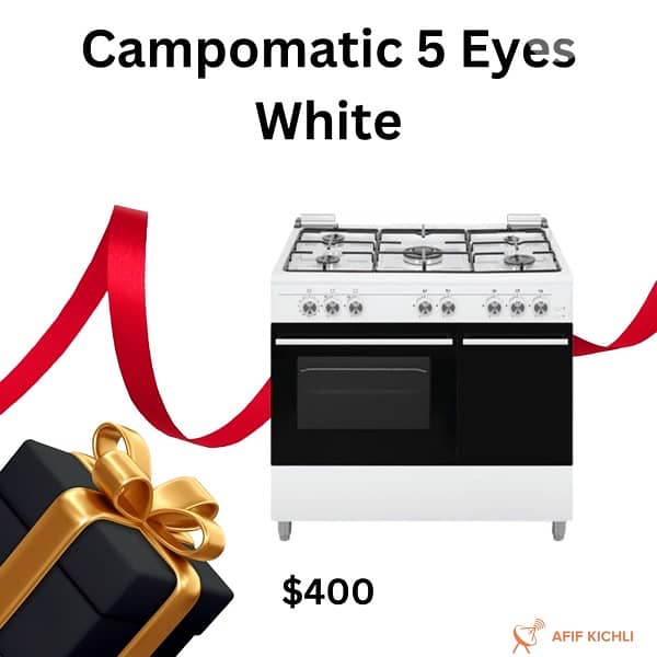 Campomatic Superchef Gas Cooker 5-Eyes كفالة شركة 0
