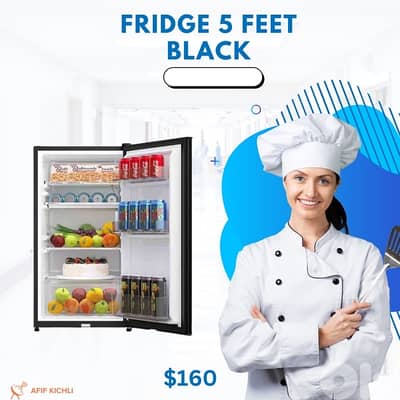 Refrigerator Fridge 5 Feet Silver-Black كفالة شركة
