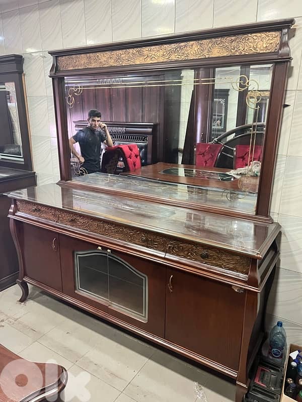 غرفة سفرة خشب زان ملبسة قشرة شبه جديدة 5